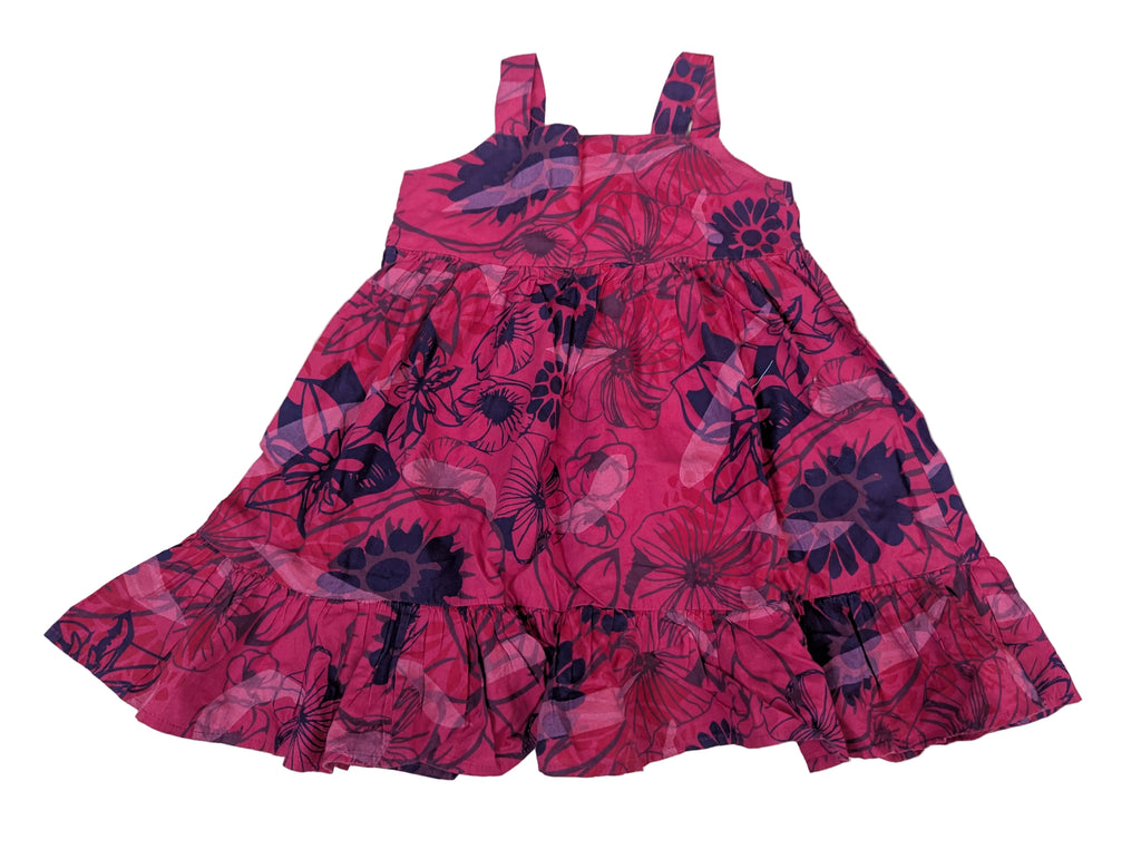 NEXT - Kleid Mädchenkleid Trägerkleid Mädchen secondhand rot Blumen Gr. 86