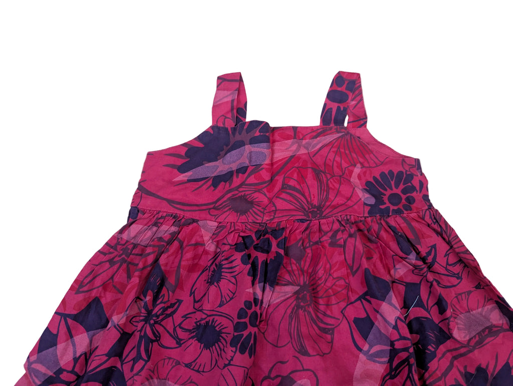 NEXT - Kleid Mädchenkleid Trägerkleid Mädchen secondhand rot Blumen Gr. 86