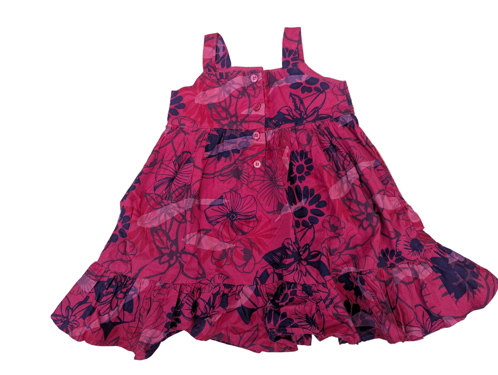 NEXT - Kleid Mädchenkleid Trägerkleid Mädchen secondhand rot Blumen Gr. 86