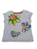 Next - T-Shirt Shirt Mädchenshirt weiss Blumen Gr. 80