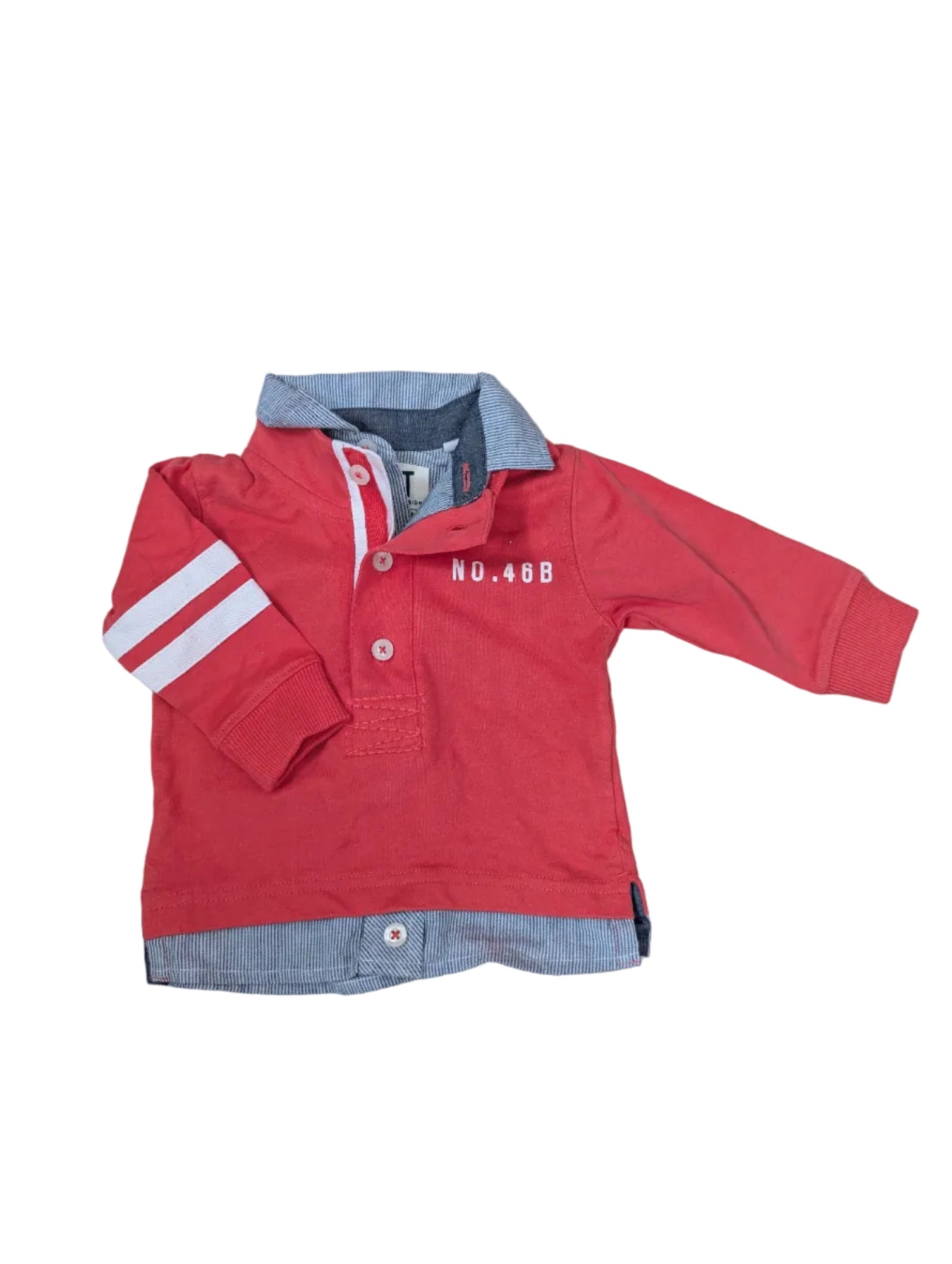 Next - Shirt Langarmshirt Sweatshirt Jungen secondhand orange Gr. 62-68 NEU