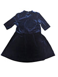 Next - Kleid Mädchenkleid Mädchen second hand Samt blau Gr. 104