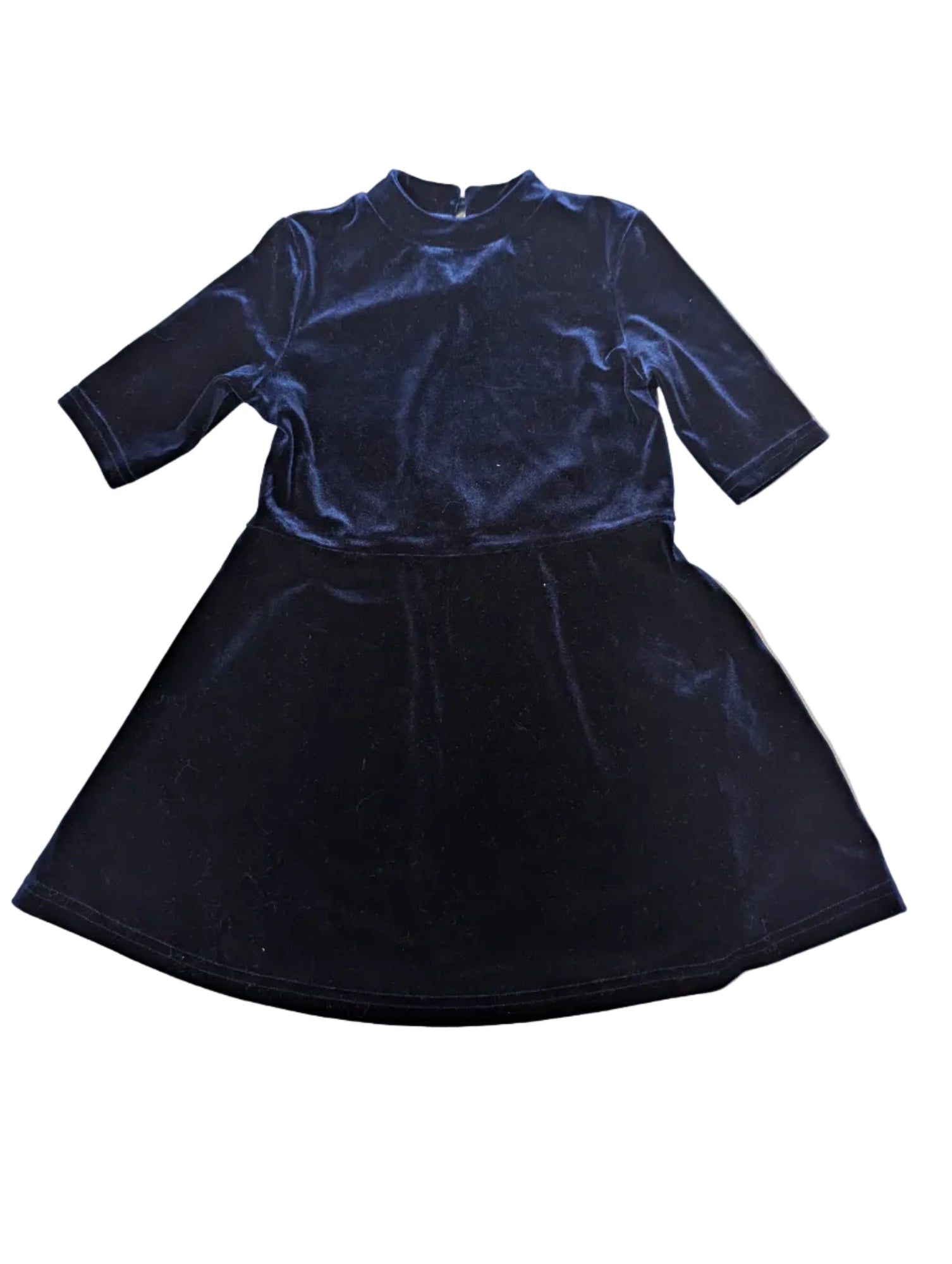 Next - Kleid Mädchenkleid Mädchen second hand Samt blau Gr. 104