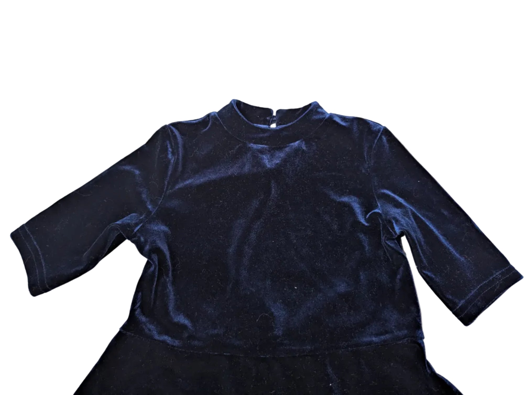 Next - Kleid Mädchenkleid Mädchen second hand Samt blau Gr. 104