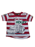 Next - Shirt Jungenshirt rot weiss Bob der Baumeister Roley second hand Gr. 74