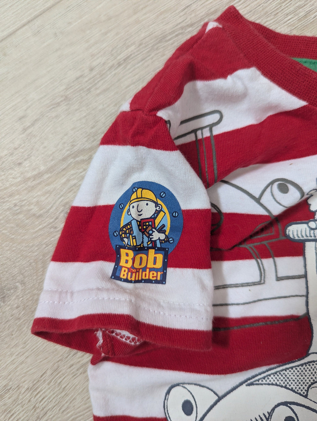 Next - Shirt Jungenshirt rot weiss Bob der Baumeister Roley second hand Gr. 74