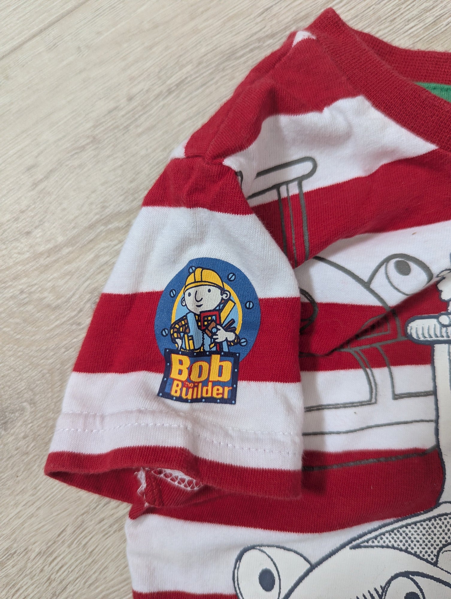 Next - Shirt Jungenshirt rot weiss Bob der Baumeister Roley second hand Gr. 74