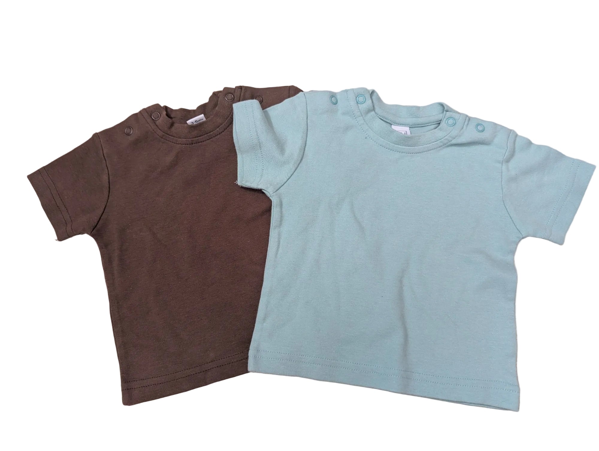 TU - 2 T-Shirts Shirts Shirt grün braun Mädchen Junge secondhand Gr. 62-68