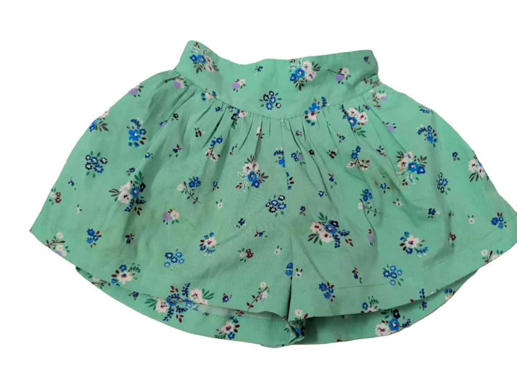 Next - Hose Short Mädchenhose Mädchen secondhand grün Blumen Gr. 74 NEU