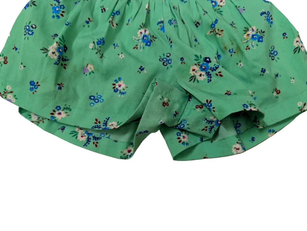 Next - Hose Short Mädchenhose Mädchen secondhand grün Blumen Gr. 74 NEU