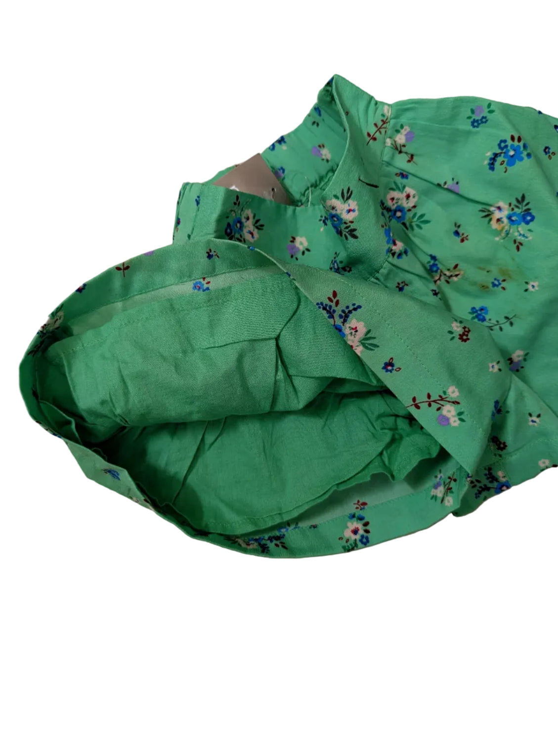 Next - Hose Short Mädchenhose Mädchen secondhand grün Blumen Gr. 74 NEU
