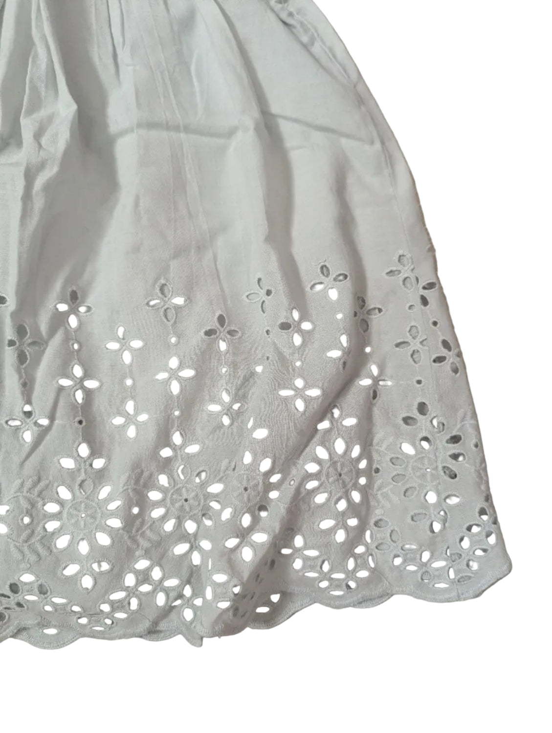 Next - Kleid Mädchenkleid Mädchen Lochstickerei grau secondhand Gr. 92