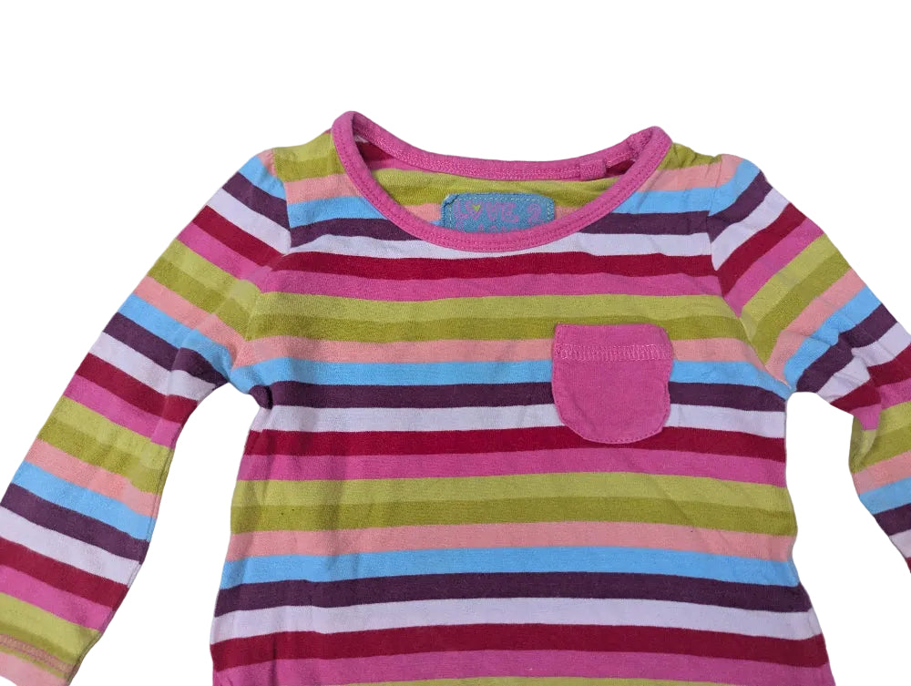 Next - Shirt T-Shirt Mädchenshirt gestreift Mädchen second hand Gr. 62-68