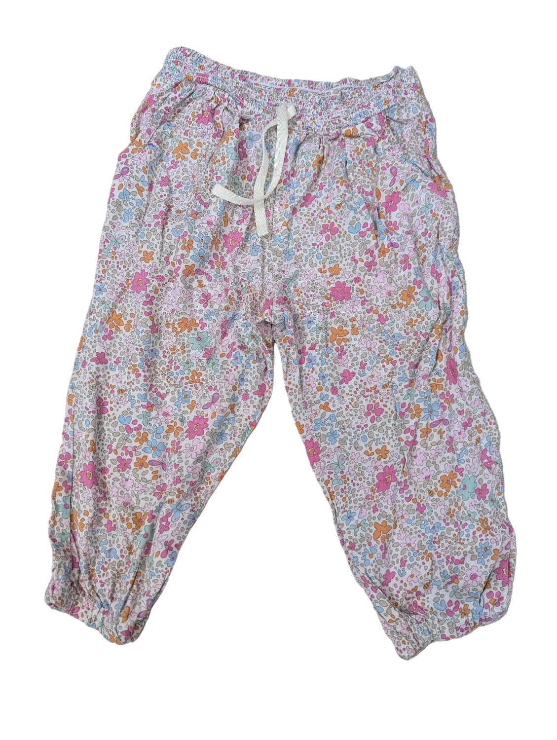 Next - Leichte Hose Mädchenhose Sommer Blumen Mädchen second hand Gr. 86
