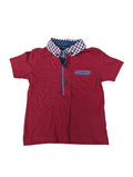 Next - T-Shirt Shirt Jungenshirt kurz rot kariert Gr. 62-68