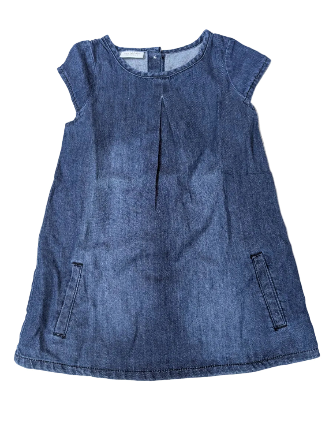 Next - Kleid Mädchenkleid Jeanskleid blau Mädchen second hand Gr. 86