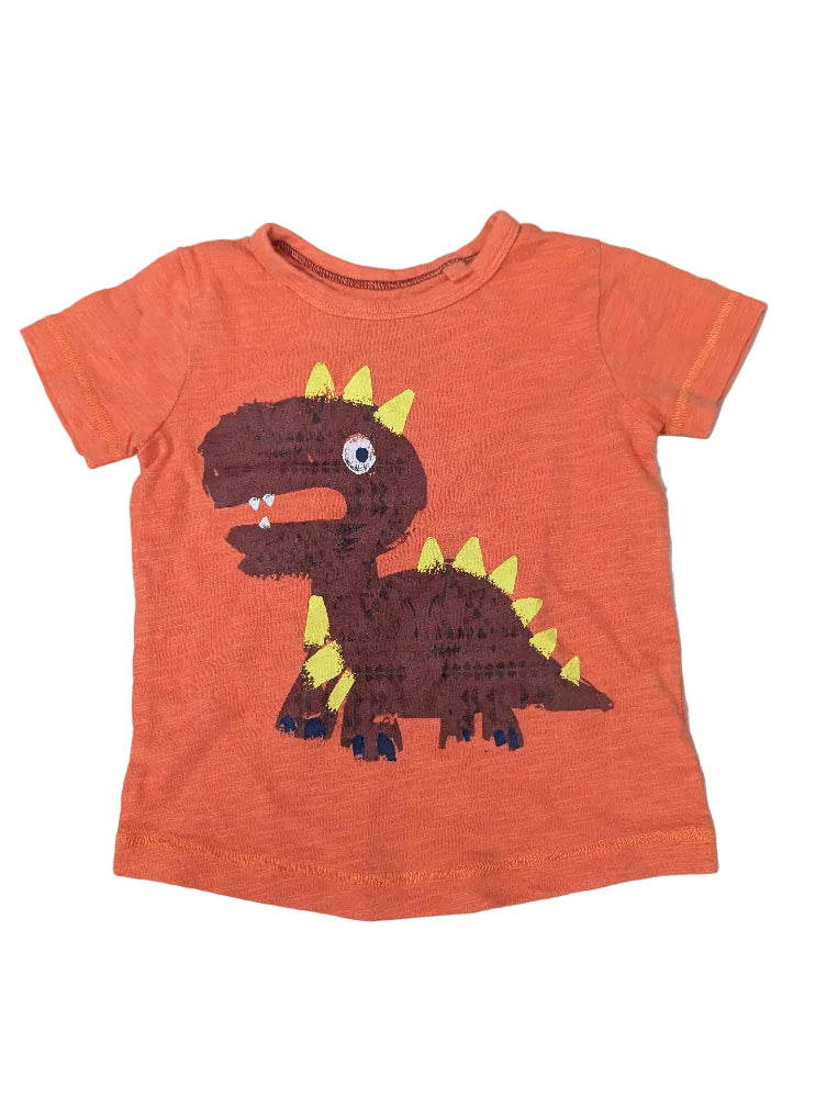 Next - Shirt T-Shirt Jungenshirt orange Dino Jungen second hand Gr. 62/68