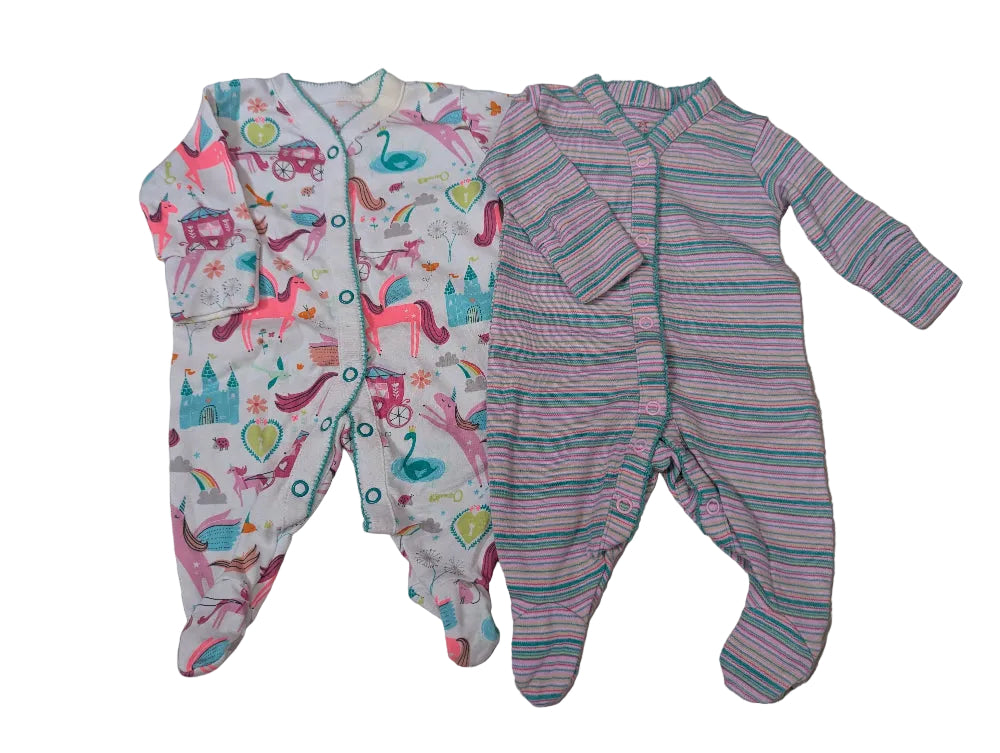 Next - Schlafanzug Pyjama 2er Pack Mädchen secondhand Gr. 44-50