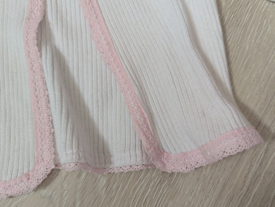 IZOD Baby-Strickjacke für Mädchen weiß mit Stickerei – Gr. 74, neu