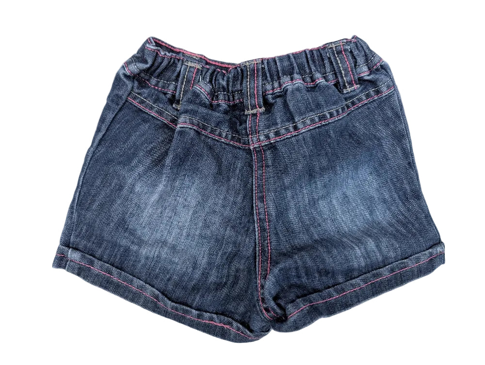 Next - Kurze Hose Jeanshose Short Jeans blau rosa Mädchen Gr. 80