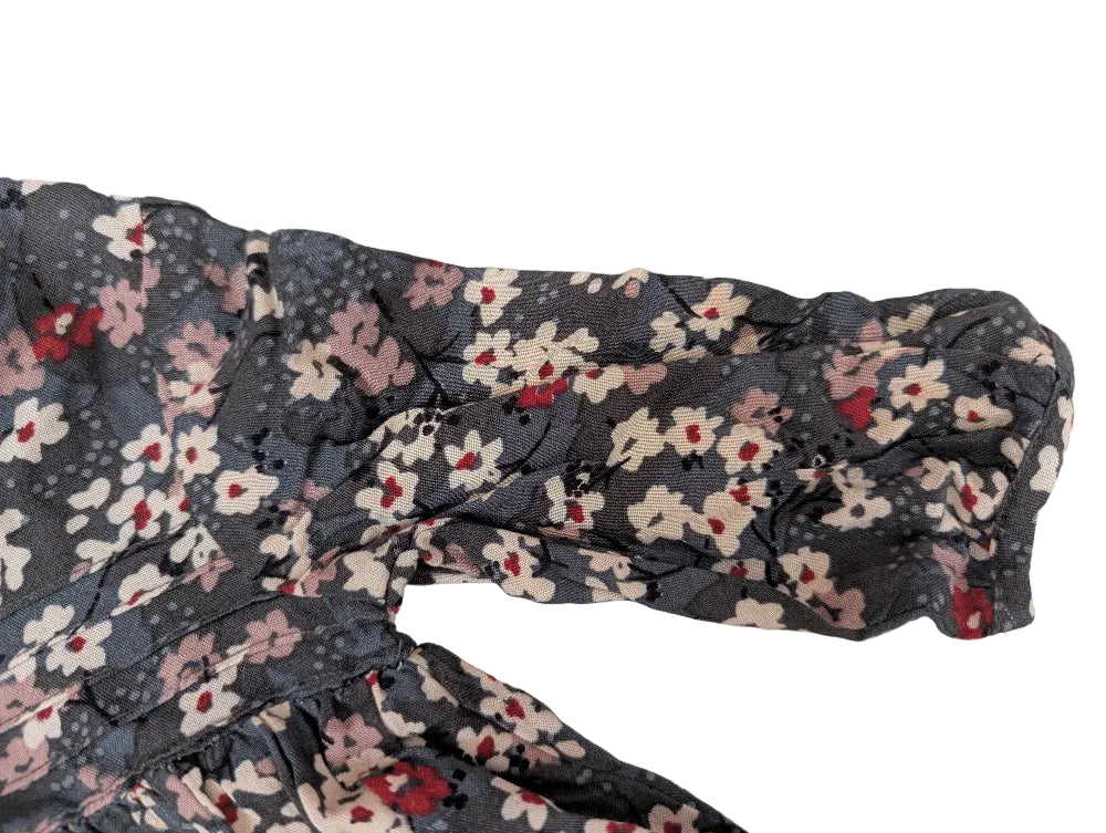 Next - Kleid Mädchenkleid langarm braun Blumen Mädchen Gr. 62-68