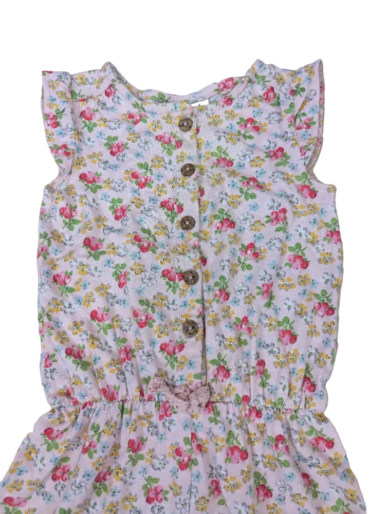 Next - Spieler Overall Strampler Jumpsuit rosa Blumen Mädchenspieler Gr. 74