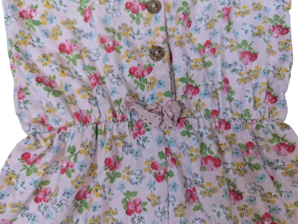Next - Spieler Overall Strampler Jumpsuit rosa Blumen Mädchenspieler Gr. 74