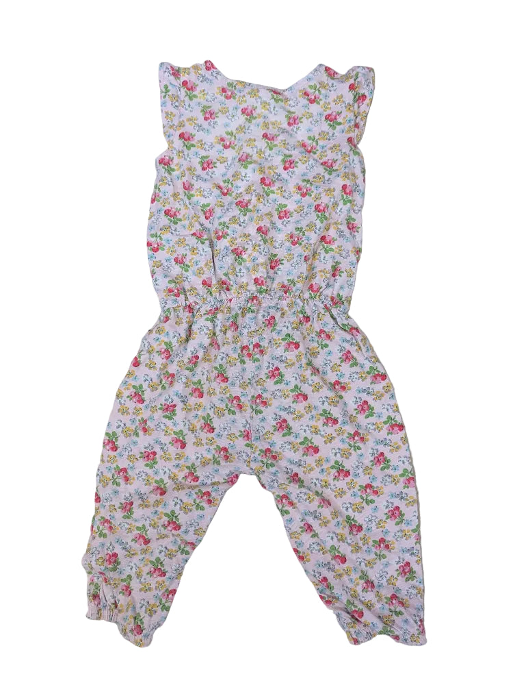 Next - Spieler Overall Strampler Jumpsuit rosa Blumen Mädchenspieler Gr. 74