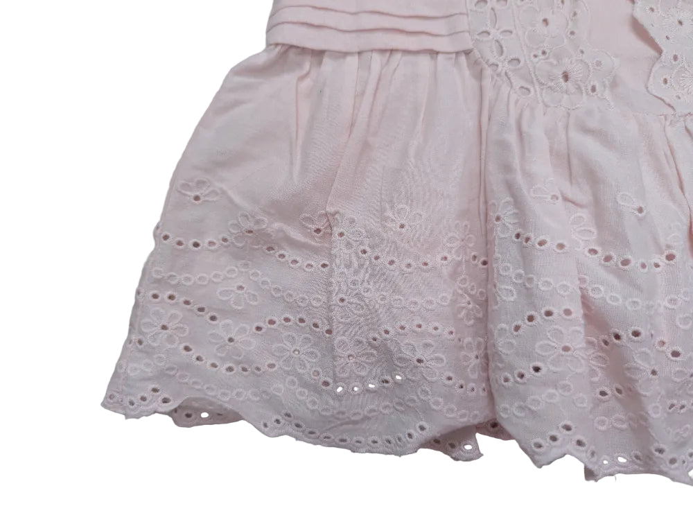 Next Mädchenkleid rosa mit Lochstickerei, Gr. 62–68