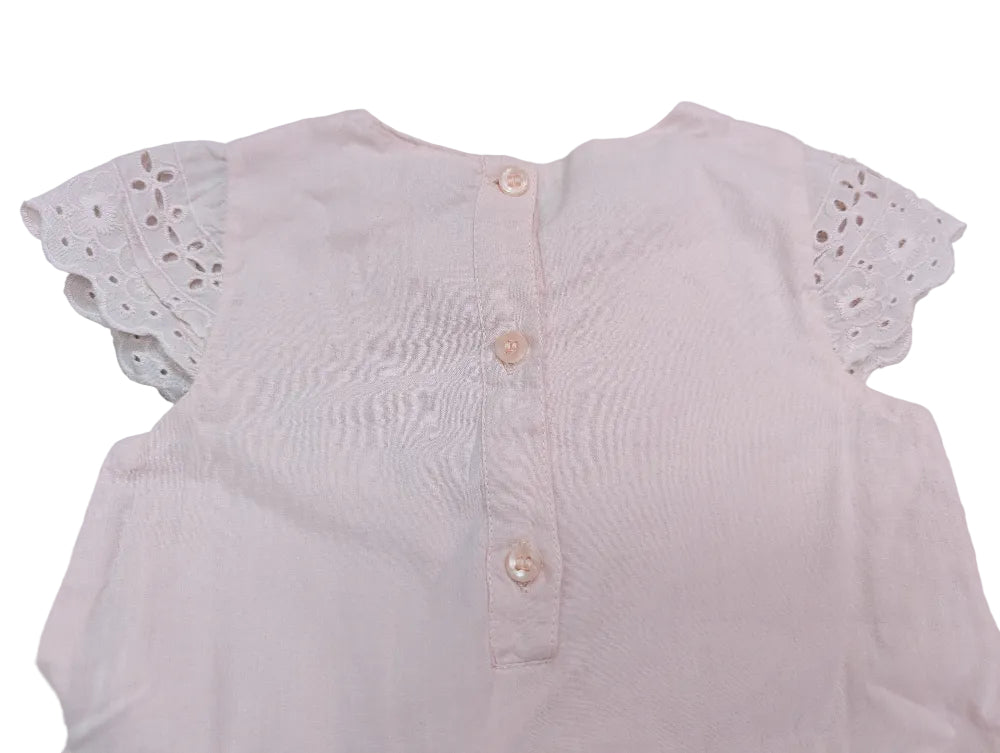 Next Mädchenkleid rosa mit Lochstickerei, Gr. 62–68