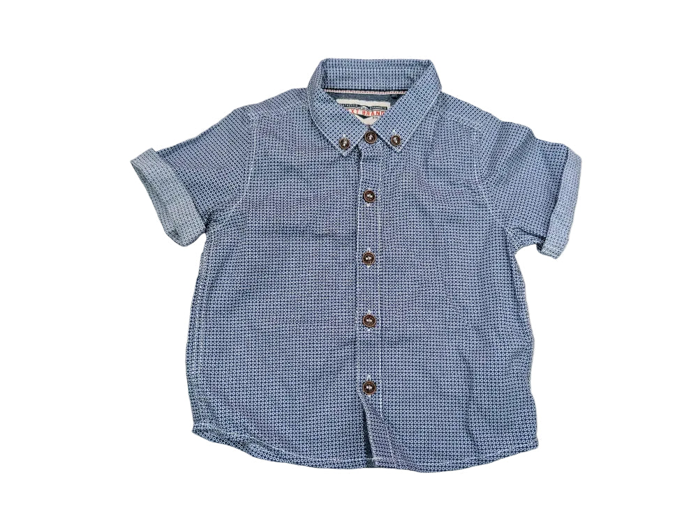 Next Jungenhemd blau-weiß Gr. 62/68 – Secondhand
