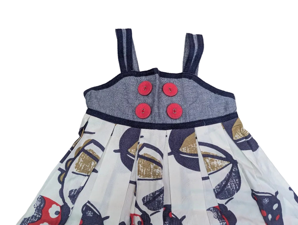 Next Trägerkleid mit Schirmmotiv – Gr. 104, Secondhand
