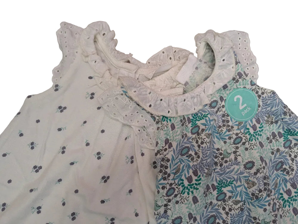 Next 2er-Set Spieler Mädchen Blumen Gr. 50/56 – Neu