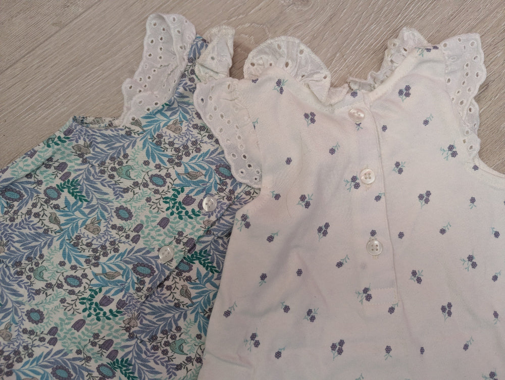 Next 2er-Set Spieler Mädchen Blumen Gr. 50/56 – Neu