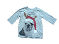 Next Baby-Langarmshirt grau mit Hund – Weihnachten, Gr. 74, neu