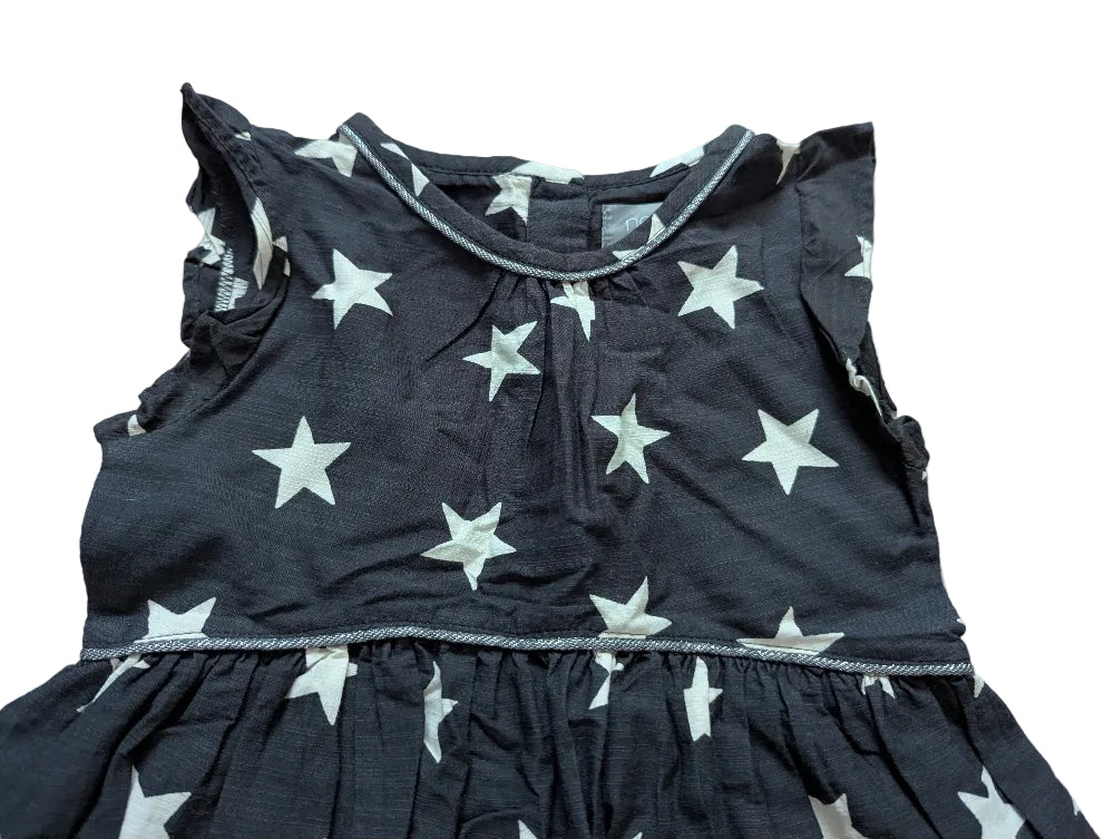 Next Mädchenkleid dunkelgrau mit Sternen – Gr. 104, Secondhand