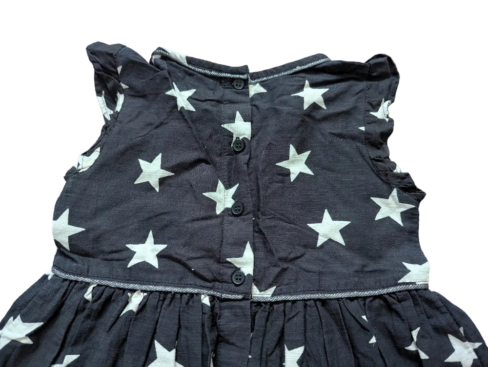 Next Mädchenkleid dunkelgrau mit Sternen – Gr. 104, Secondhand