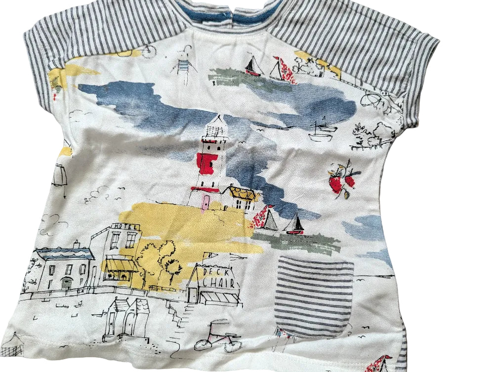 Next Baby-Outfit mit blauer Jeggings und T-Shirt – Gr. 80, Secondhand