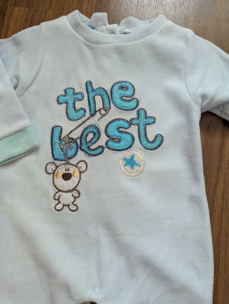 Baby C Fleece-Strampler blau The Best – Gr. 74, neu mit Etikett