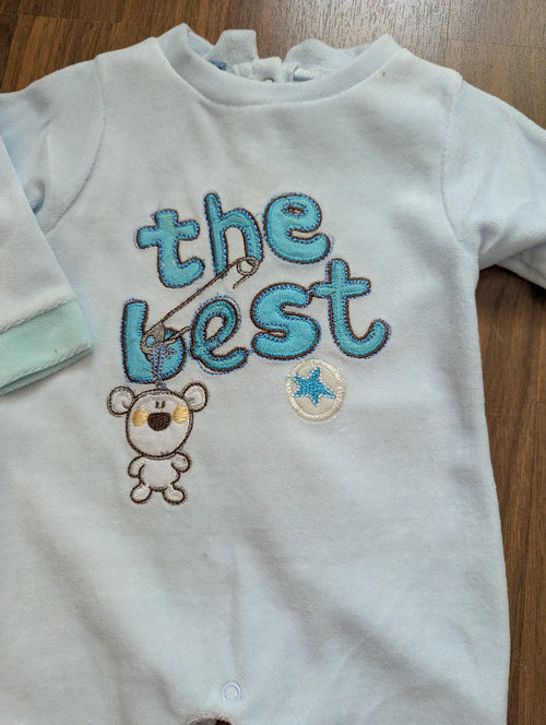 Baby C Fleece-Strampler blau The Best – Gr. 74, neu mit Etikett